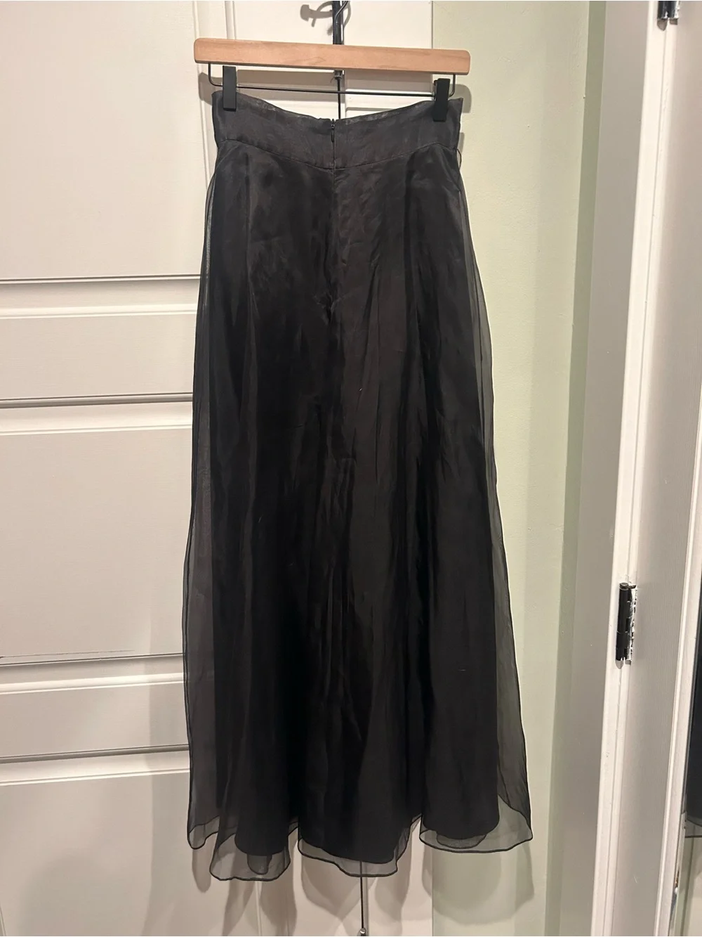 NWT Silk Chiffon Black Maxi Skirt